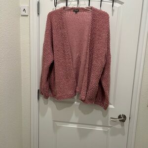 Cozy Pink Open-Front Sweater